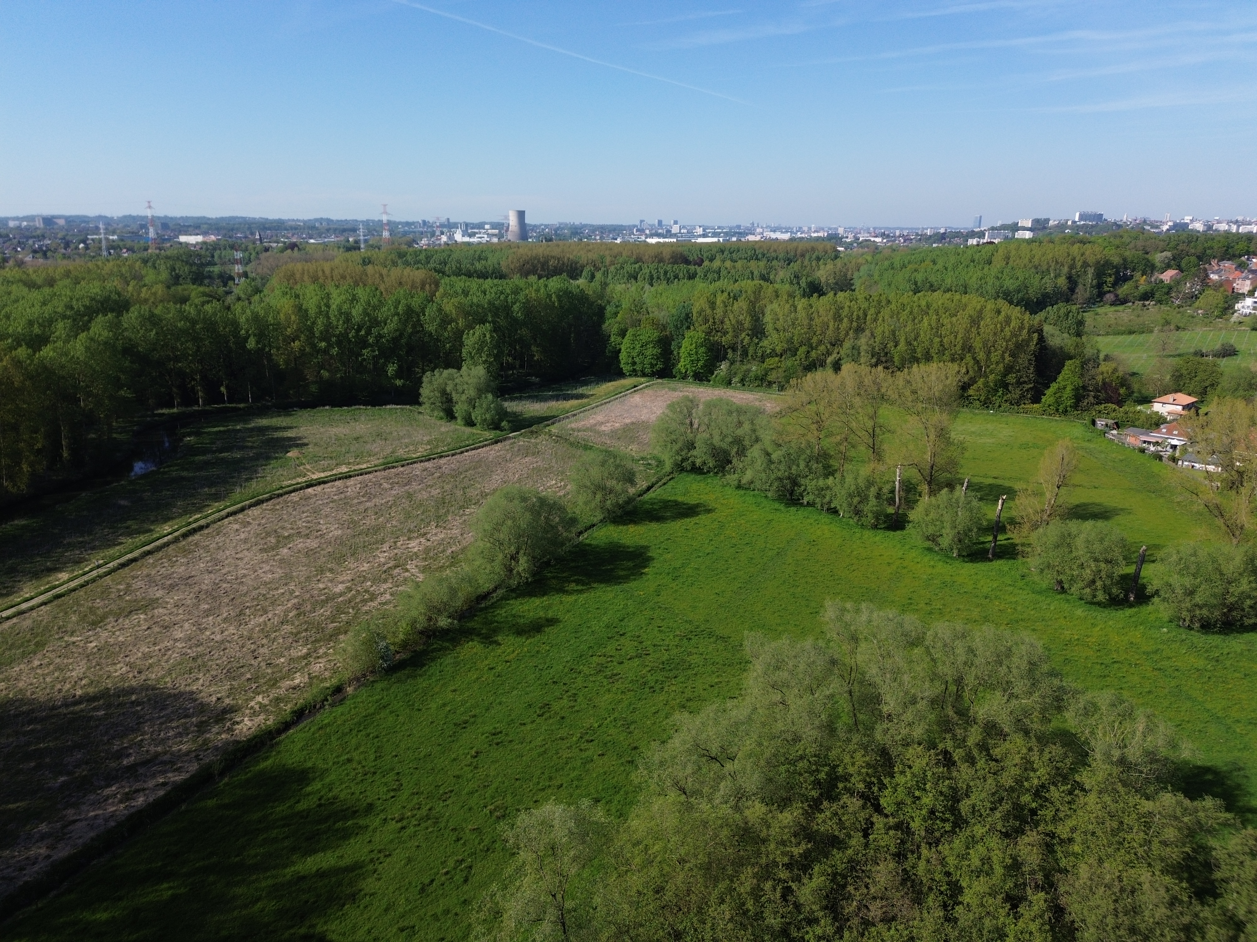 Drone image of the Zenne landscape type in Beersel.