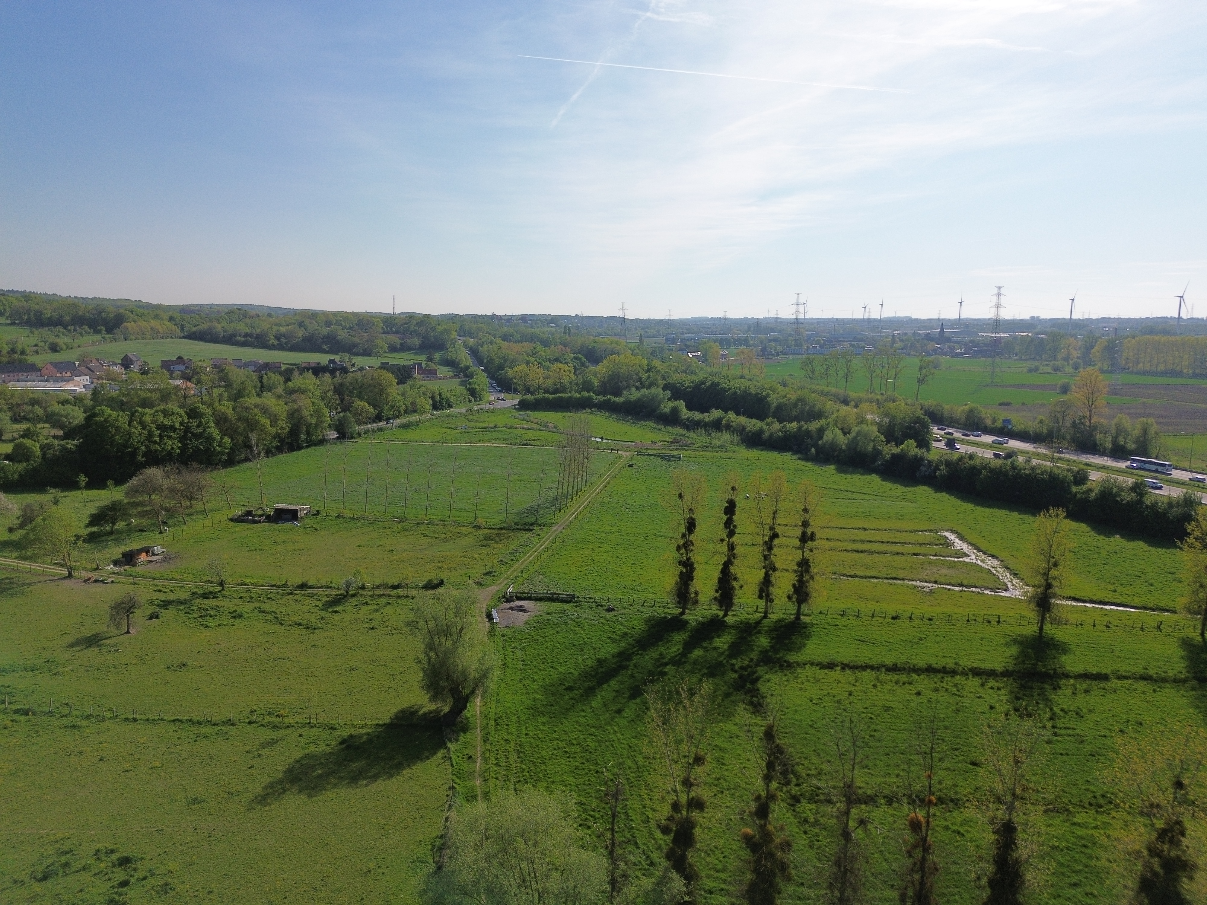 Drone image of the Pastures landscape type in Beersel.