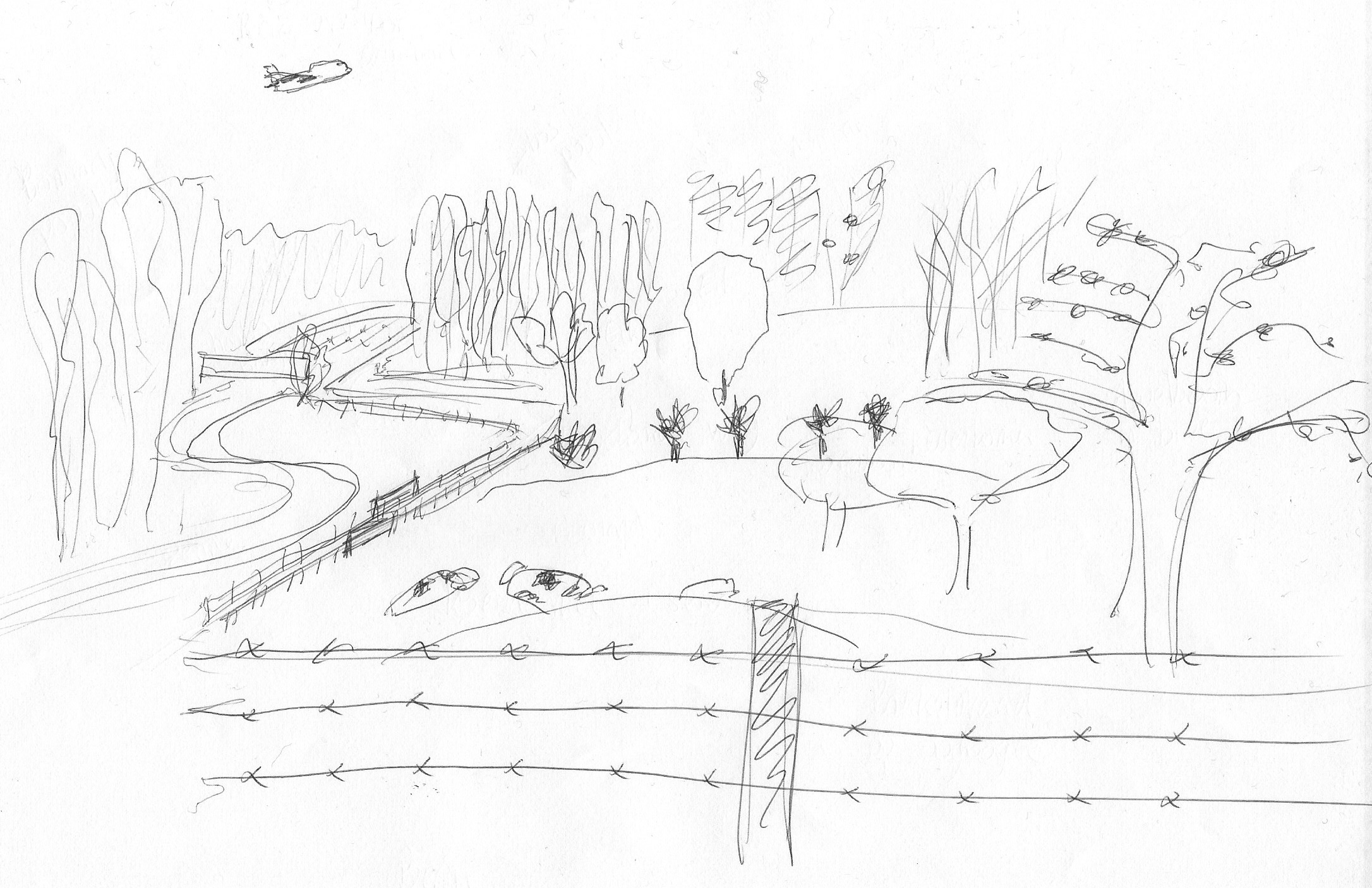 Field sketch of the Zenne and Pastures landscape types.